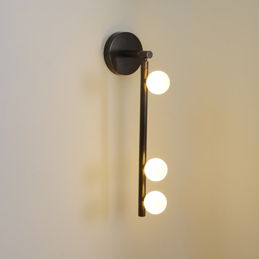 Pamela Tube Plug-in Brass Glass Wall Lamp