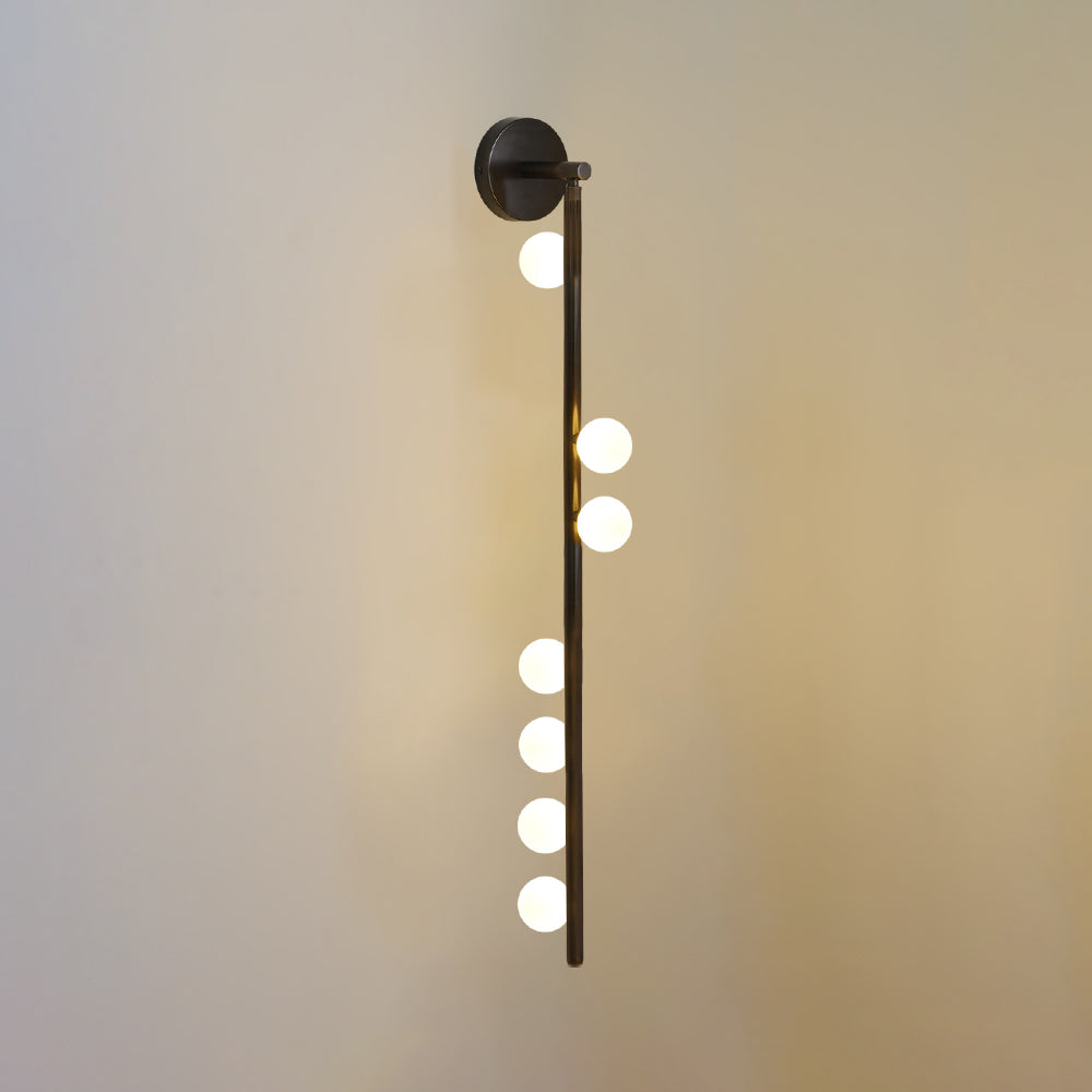 Pamela Tube Plug-in Brass Glass Wall Lamp