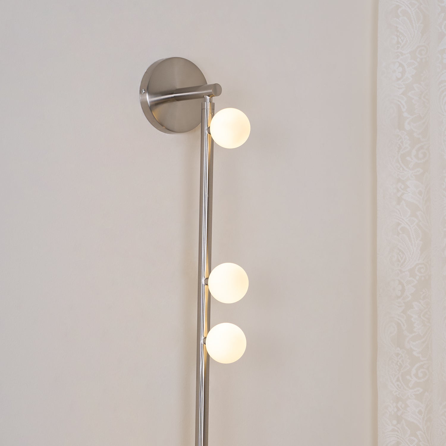 Rory Modern Minimalist Tube Brass Glass Wall Lamp