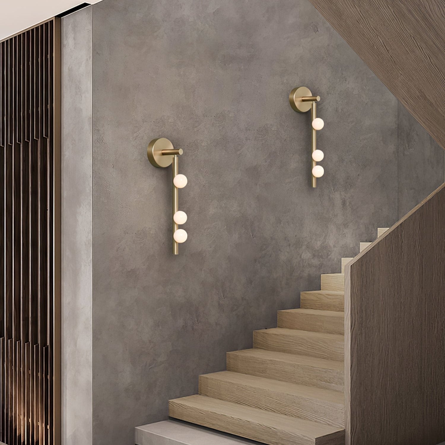 Rory Modern Minimalist Tube Brass Glass Wall Lamp