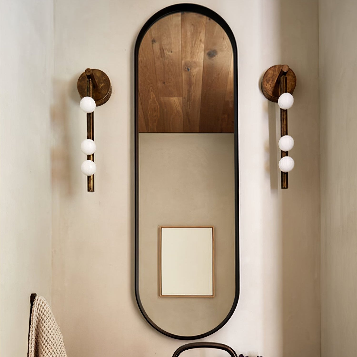 Rory Modern Minimalist Tube Brass Glass Wall Lamp