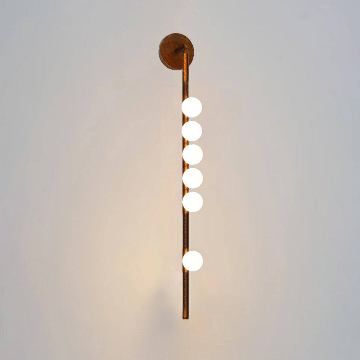Rory Modern Minimalist Tube Brass Glass Wall Lamp