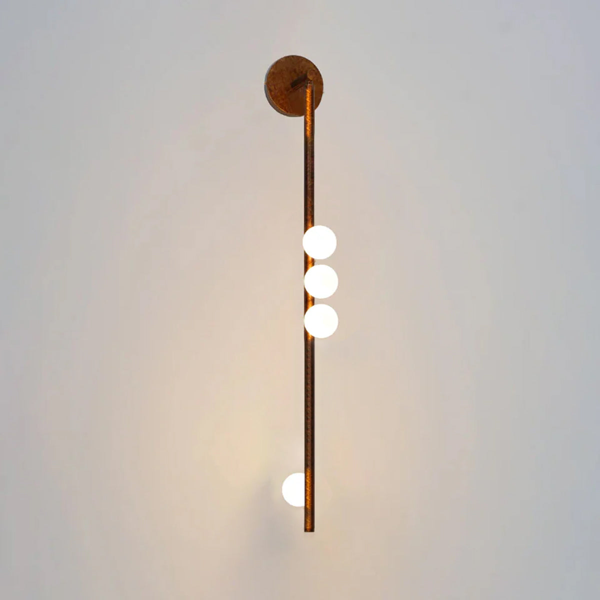 Rory Modern Minimalist Tube Brass Glass Wall Lamp
