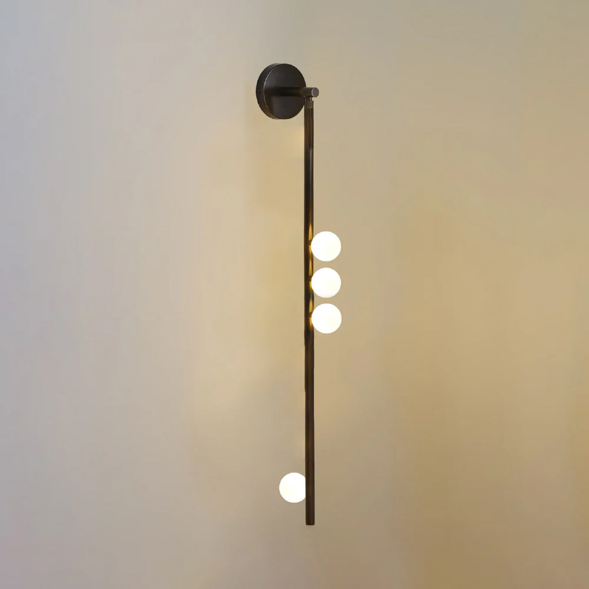 Rory Modern Minimalist Tube Brass Glass Wall Lamp