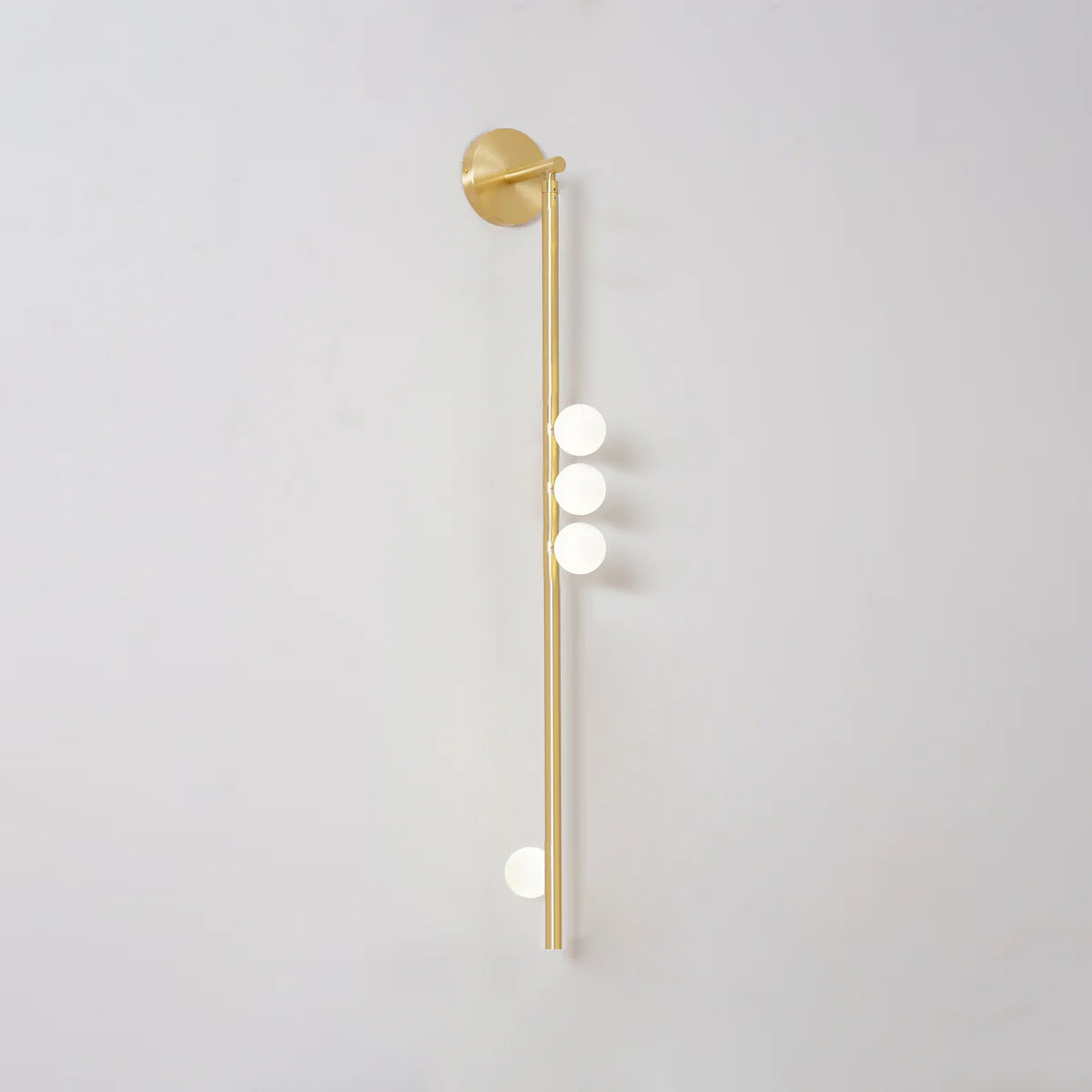 Rory Modern Minimalist Tube Brass Glass Wall Lamp
