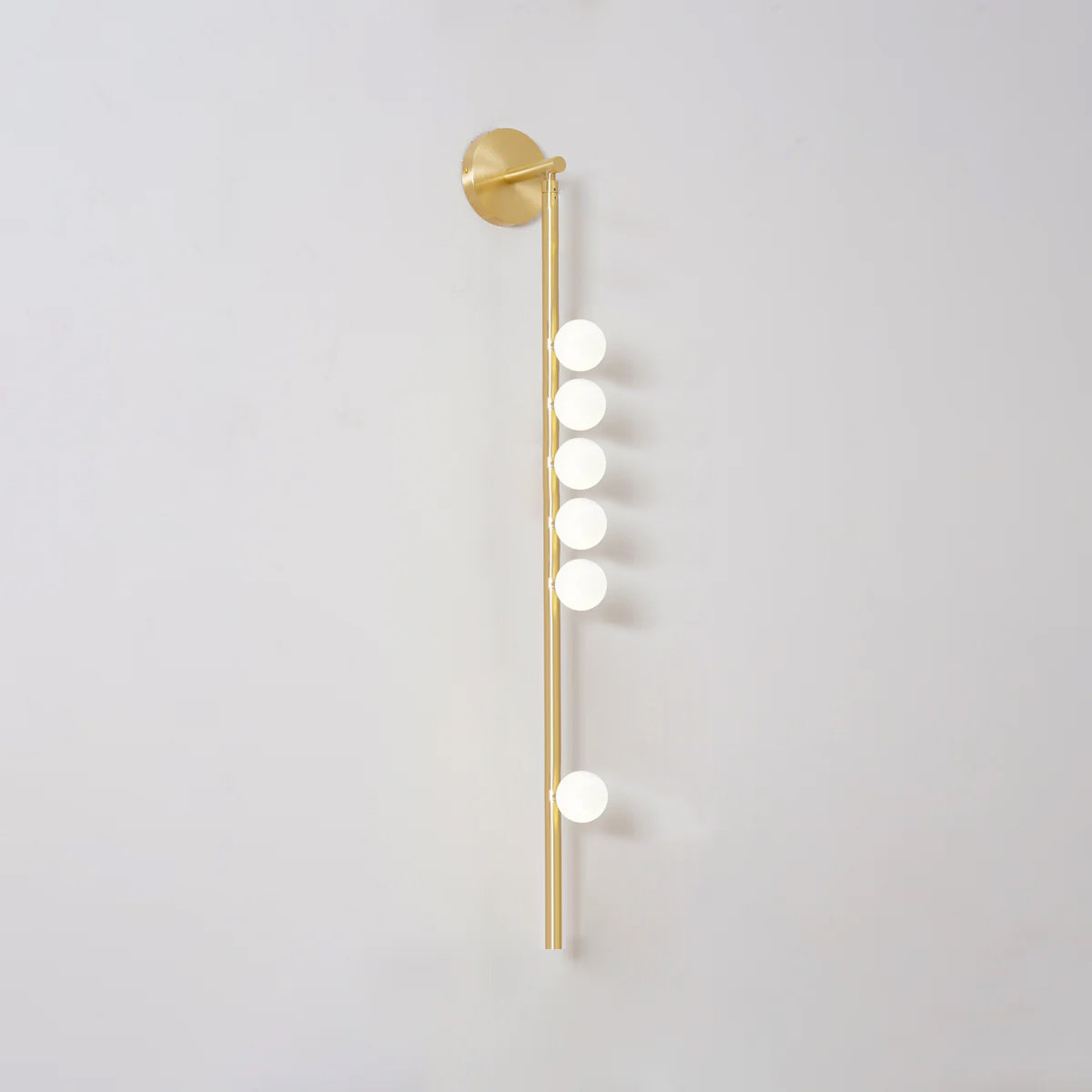 Rory Modern Minimalist Tube Brass Glass Wall Lamp