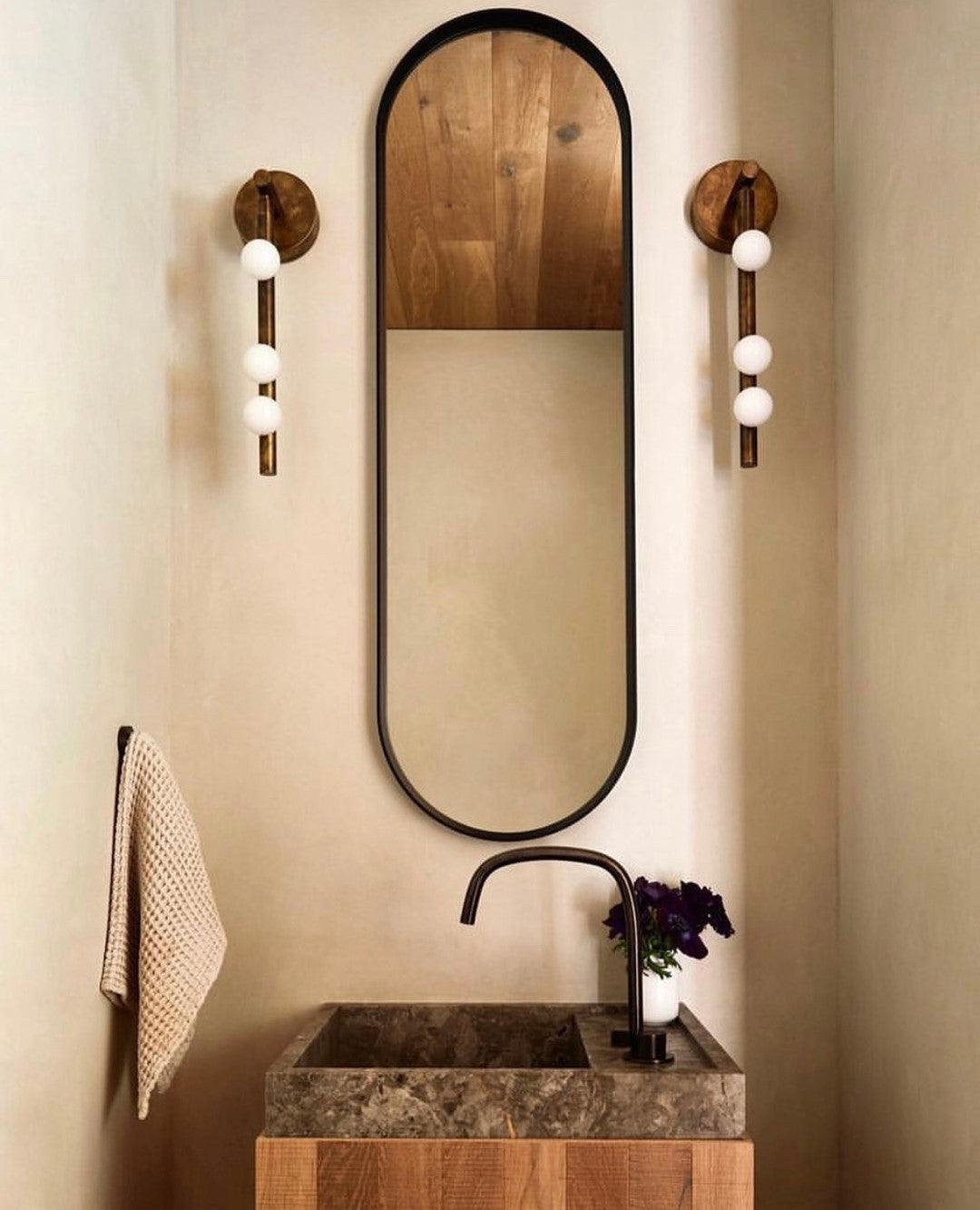 Rory Modern Minimalist Tube Brass Glass Wall Lamp