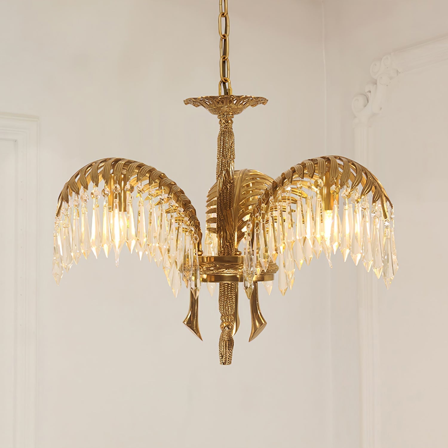 Odoraris Regal Brass Crystal Chandelier - Neutral Decor