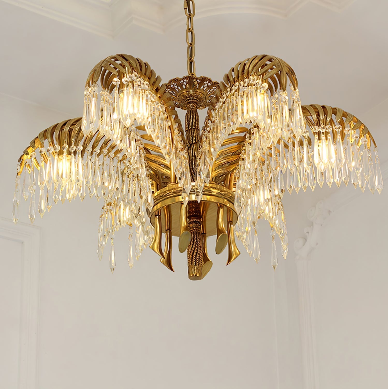 Odoraris Regal Brass Crystal Chandelier - Neutral Decor