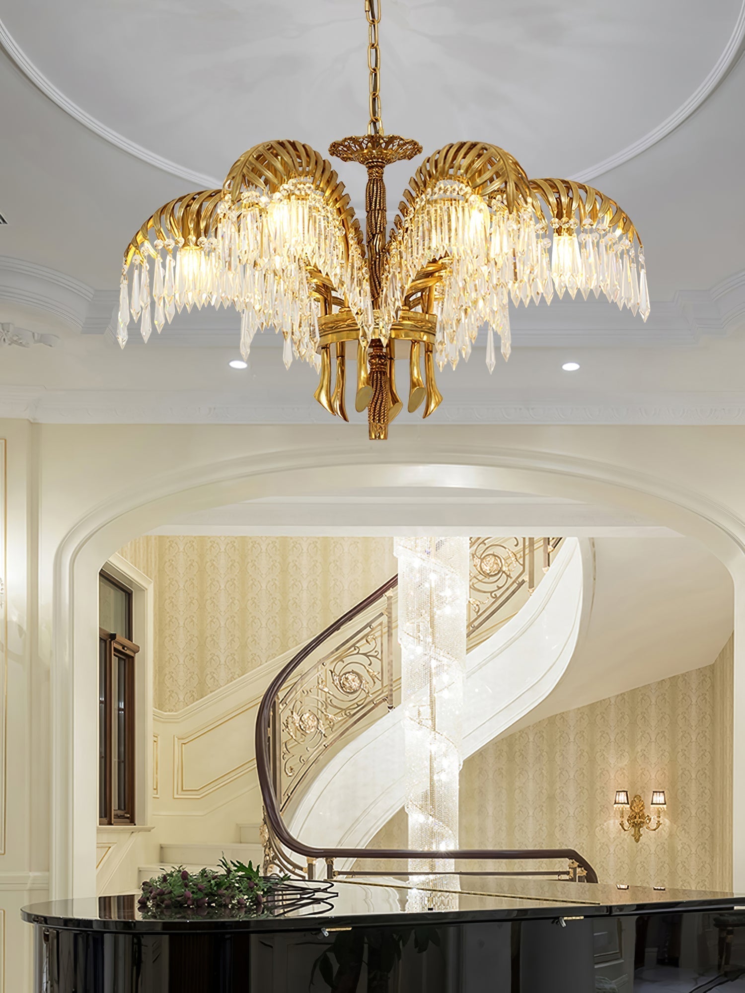 Odoraris Regal Brass Crystal Chandelier - Neutral Decor