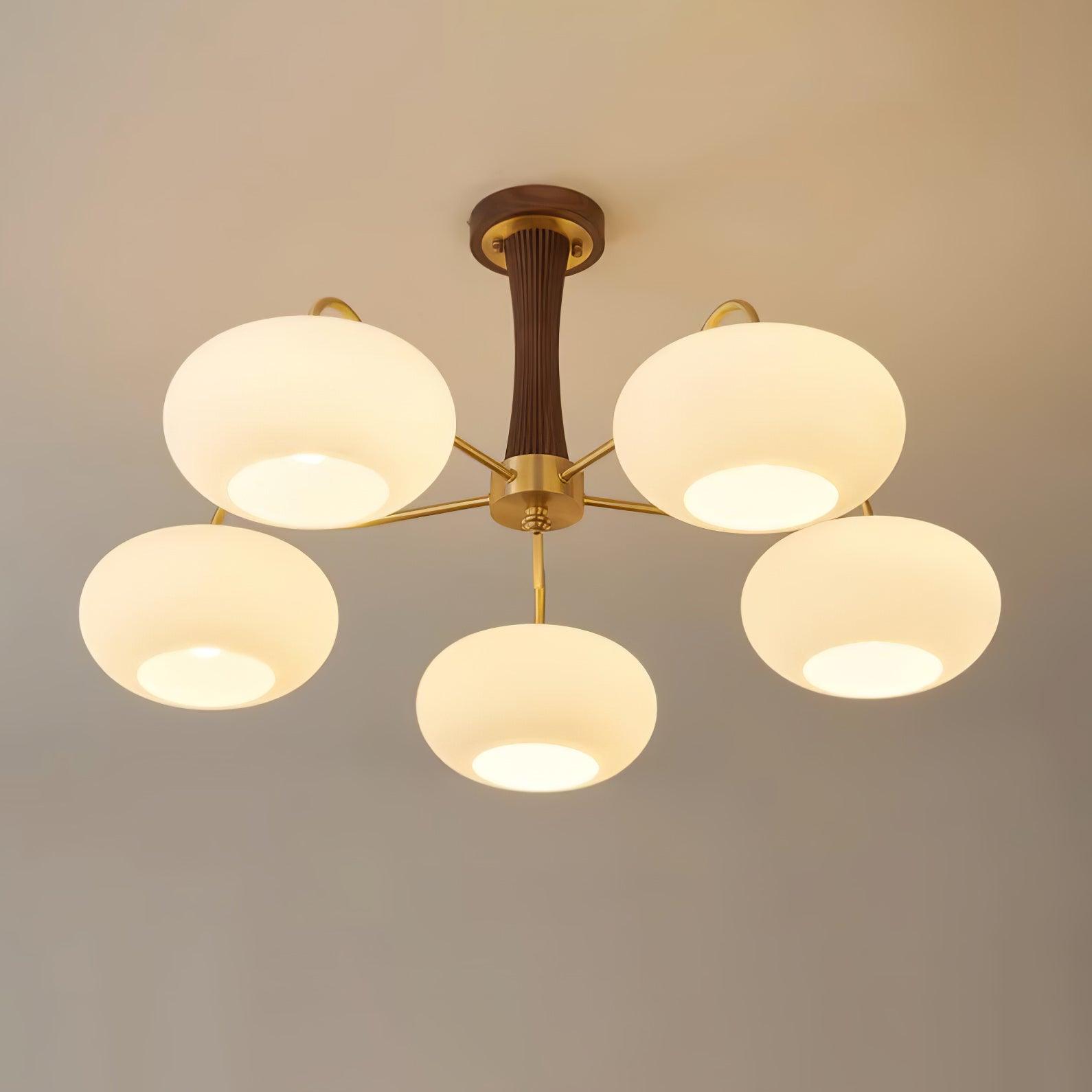 Norwell Brass Wooden Persimmon Chandelier