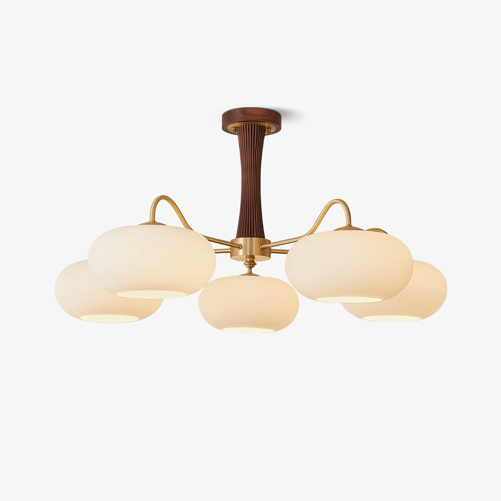 Norwell Brass Wooden Persimmon Chandelier