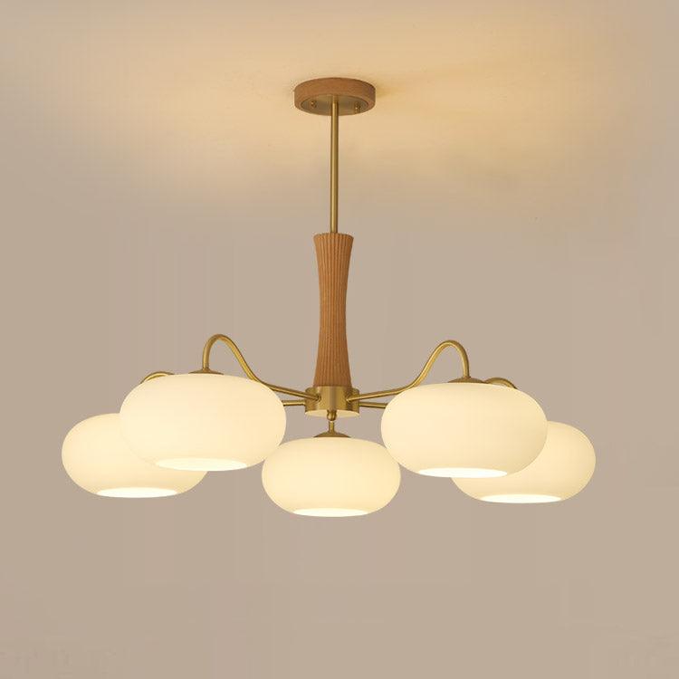 Norwell Brass Wooden Persimmon Chandelier