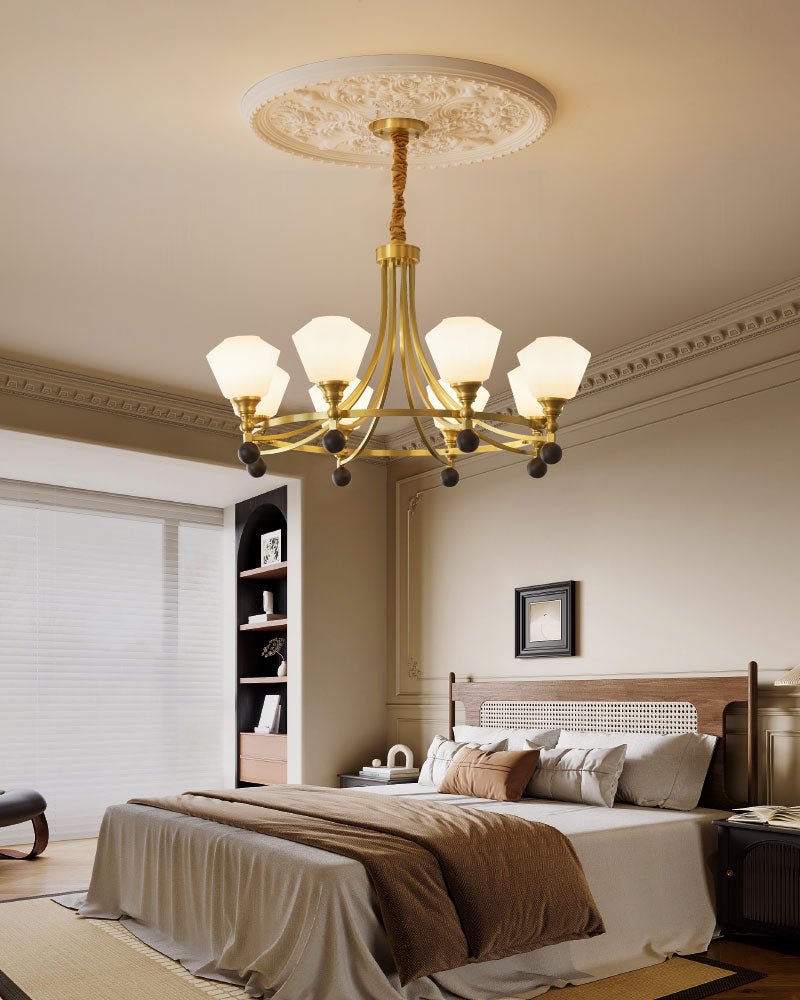 Nyraeyra Premium Nordic Art Brass Wood Chandelier