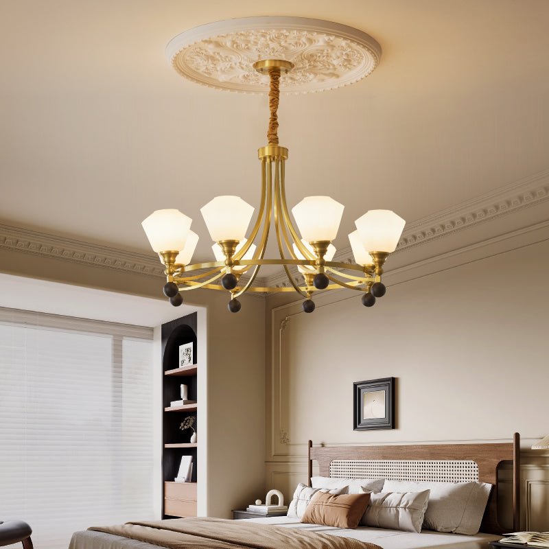 Nyraeyra Premium Nordic Art Brass Wood Chandelier