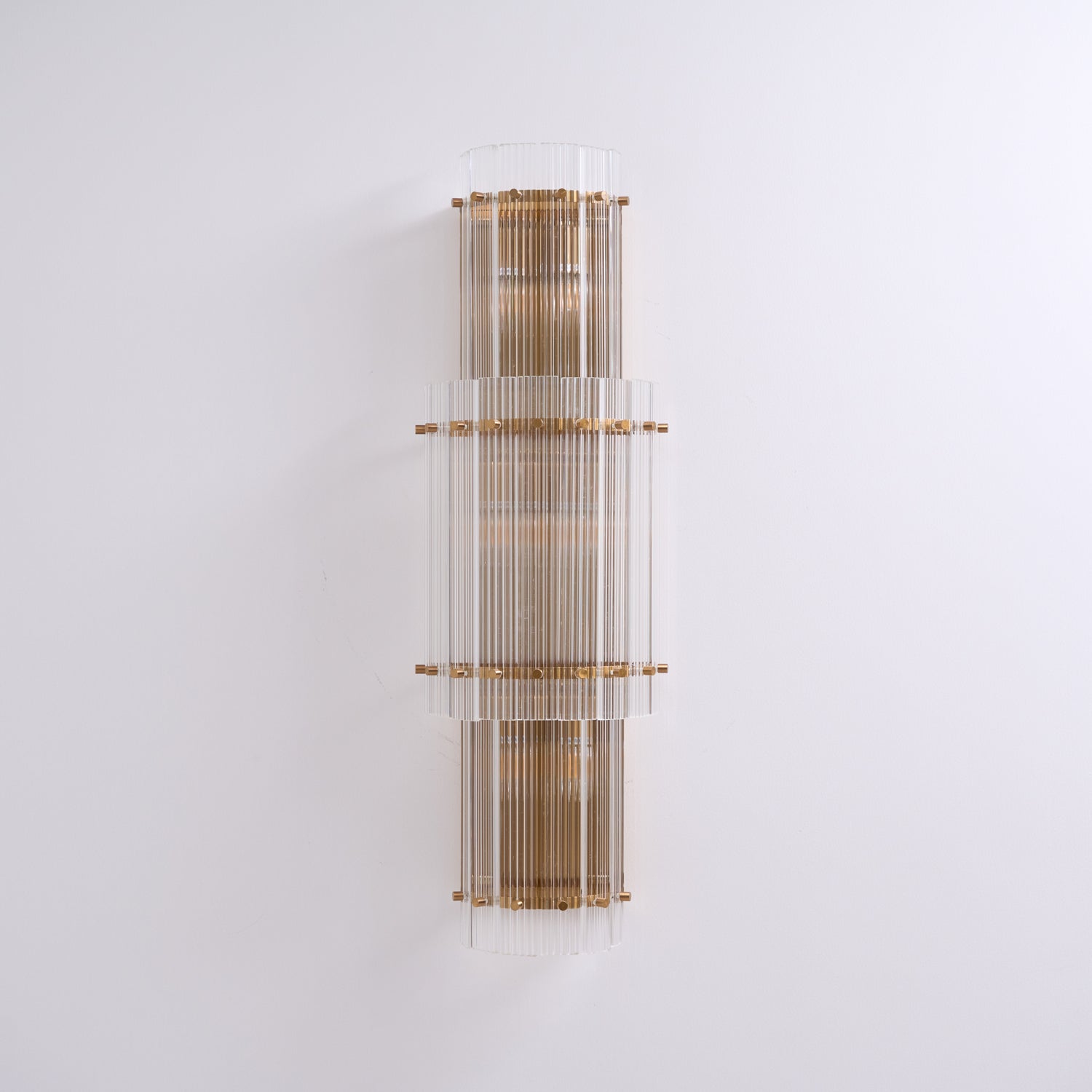 Liorivise Wall Light Layered Glass Rods Copper Modern Vertical