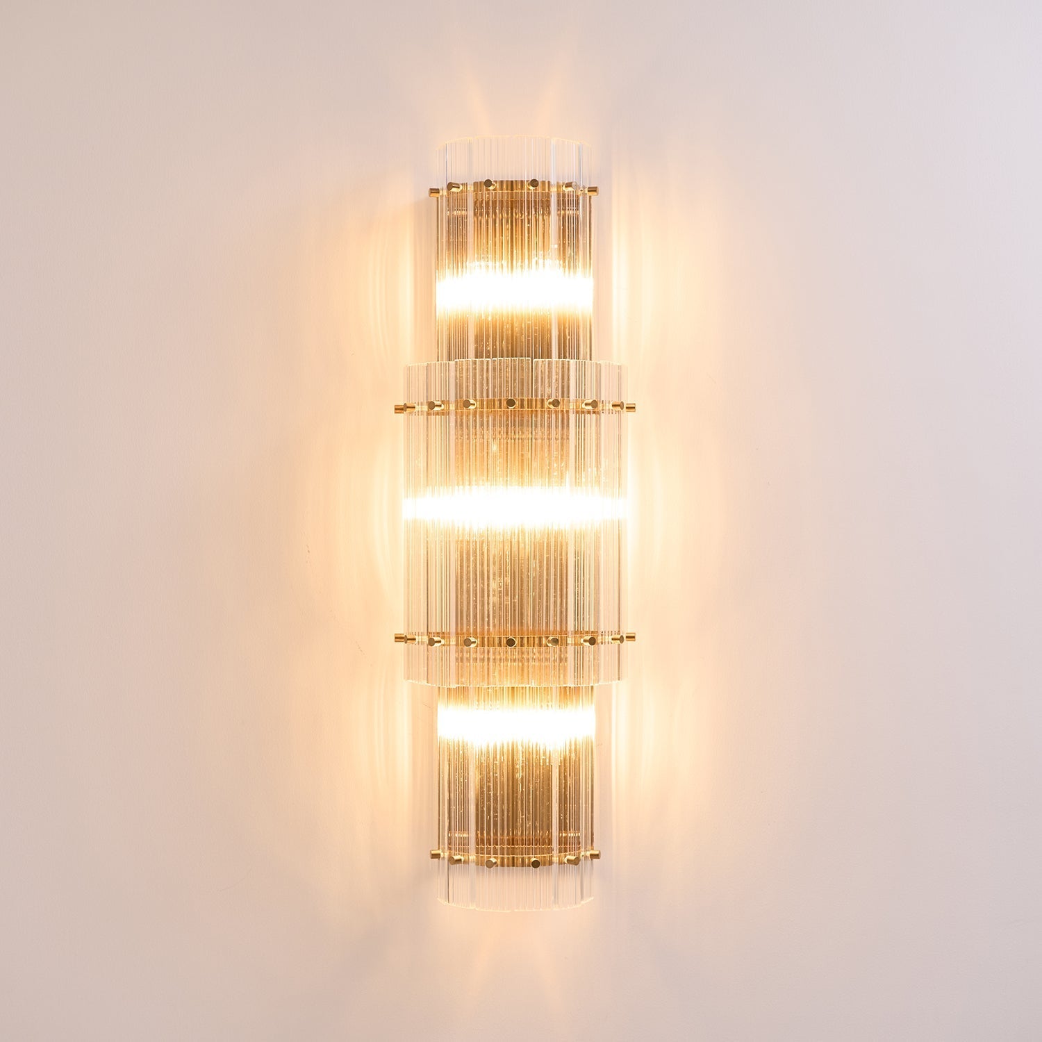 Liorivise Wall Light Layered Glass Rods Copper Modern Vertical