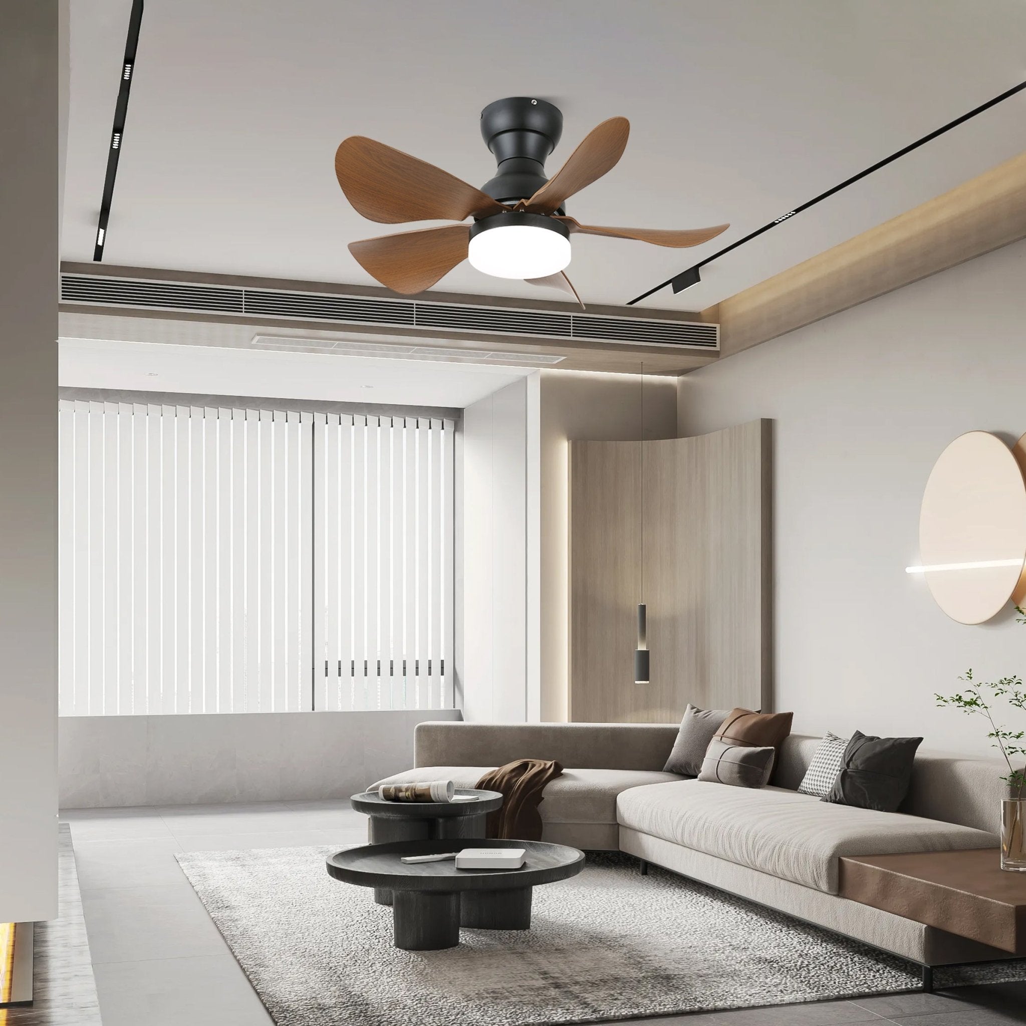 Elvanelle Wood Ceiling Fan Light