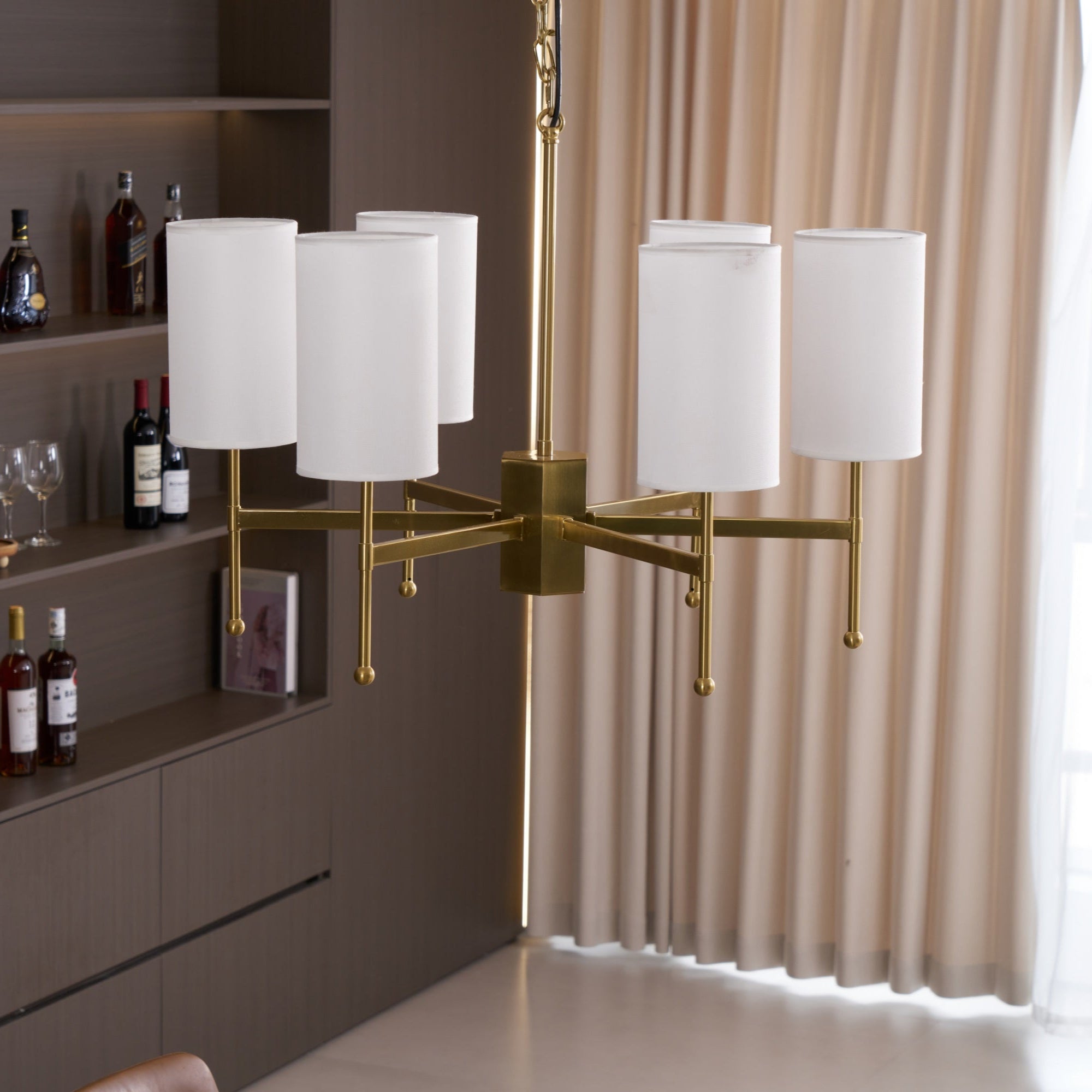 Ulcarisra Traditional Vintage Brass Fabric Chandelier