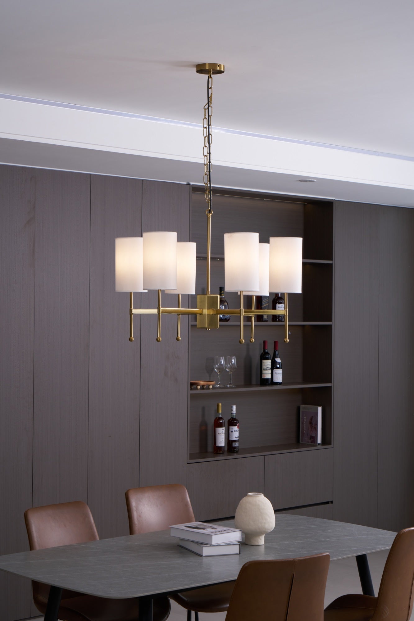 Ulcarisra Traditional Vintage Brass Fabric Chandelier