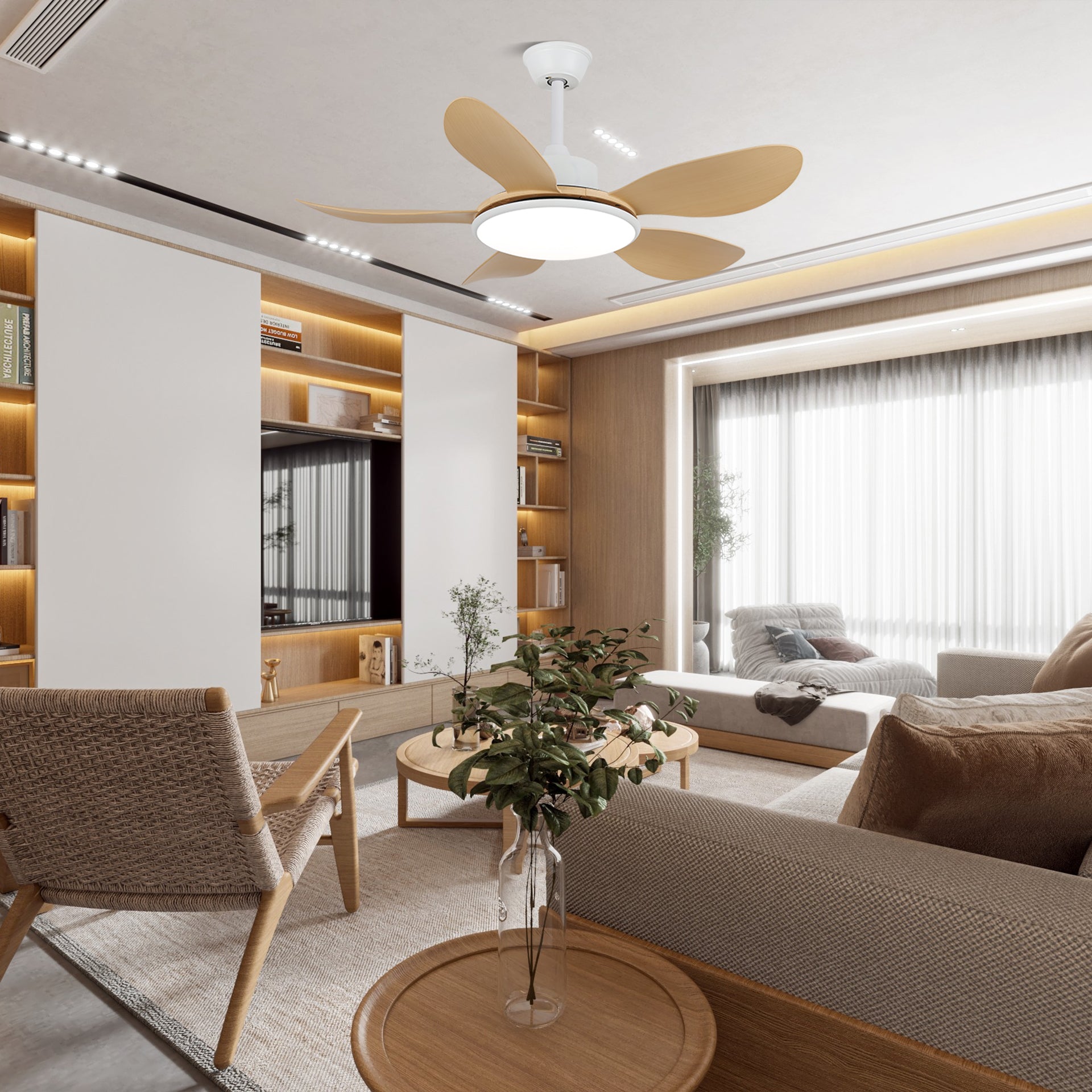 Tirenor Wood Ceiling Fan Light