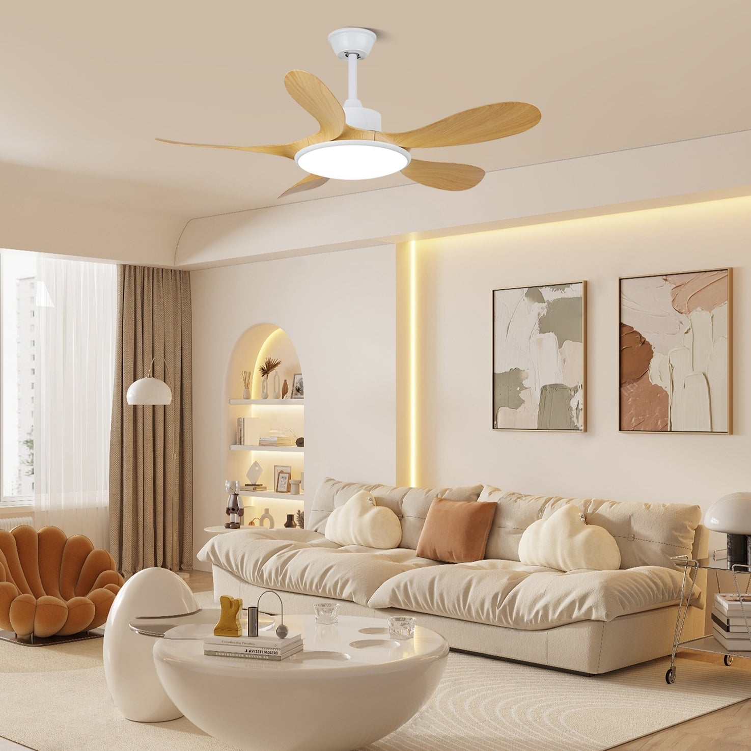 Tirenor Wood Ceiling Fan Light