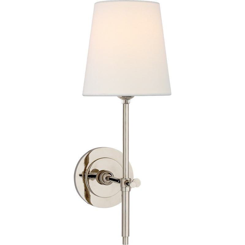 Silva Brass White Tapered Shade Wall Light