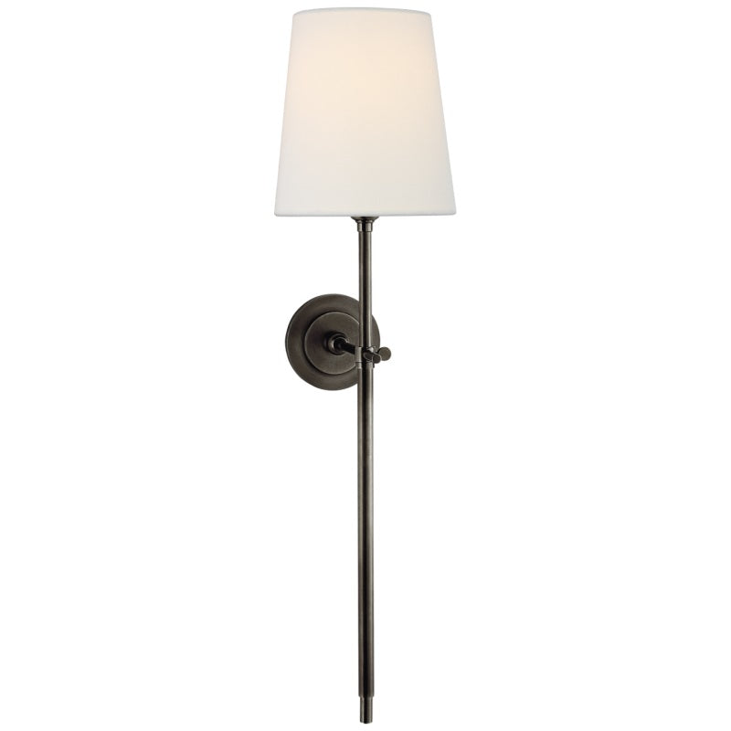 Silva Brass White Tapered Shade Wall Light