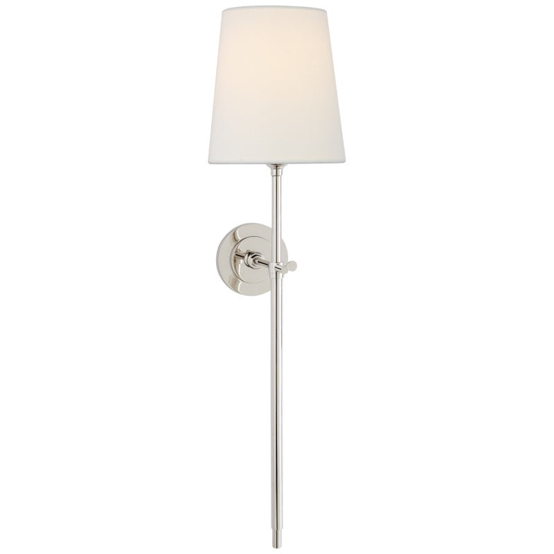 Silva Brass White Tapered Shade Wall Light