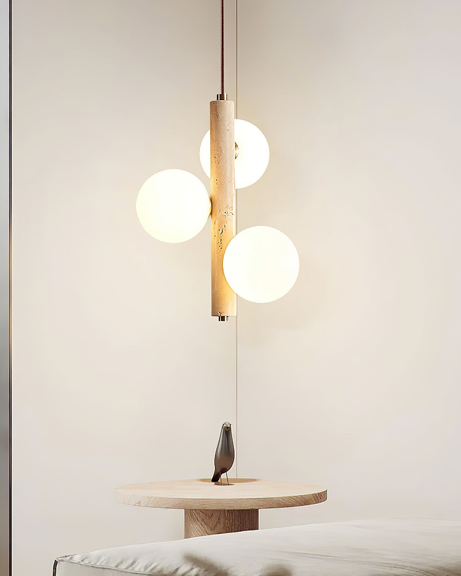 Aursorel Multi-Globe Travertine Pendant Light