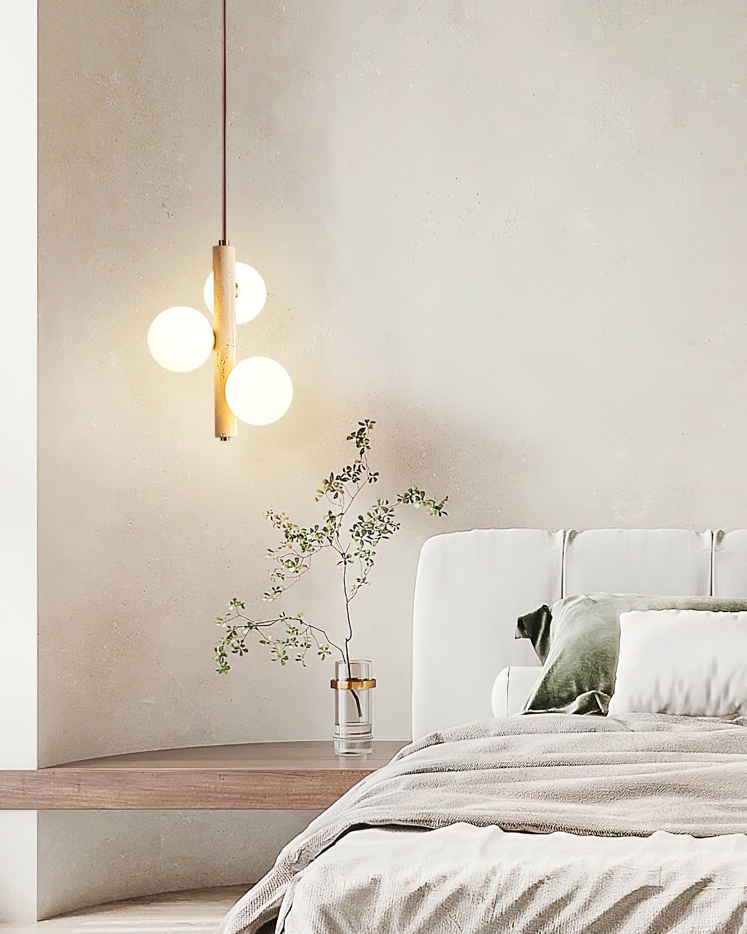 Aursorel Multi-Globe Travertine Pendant Light