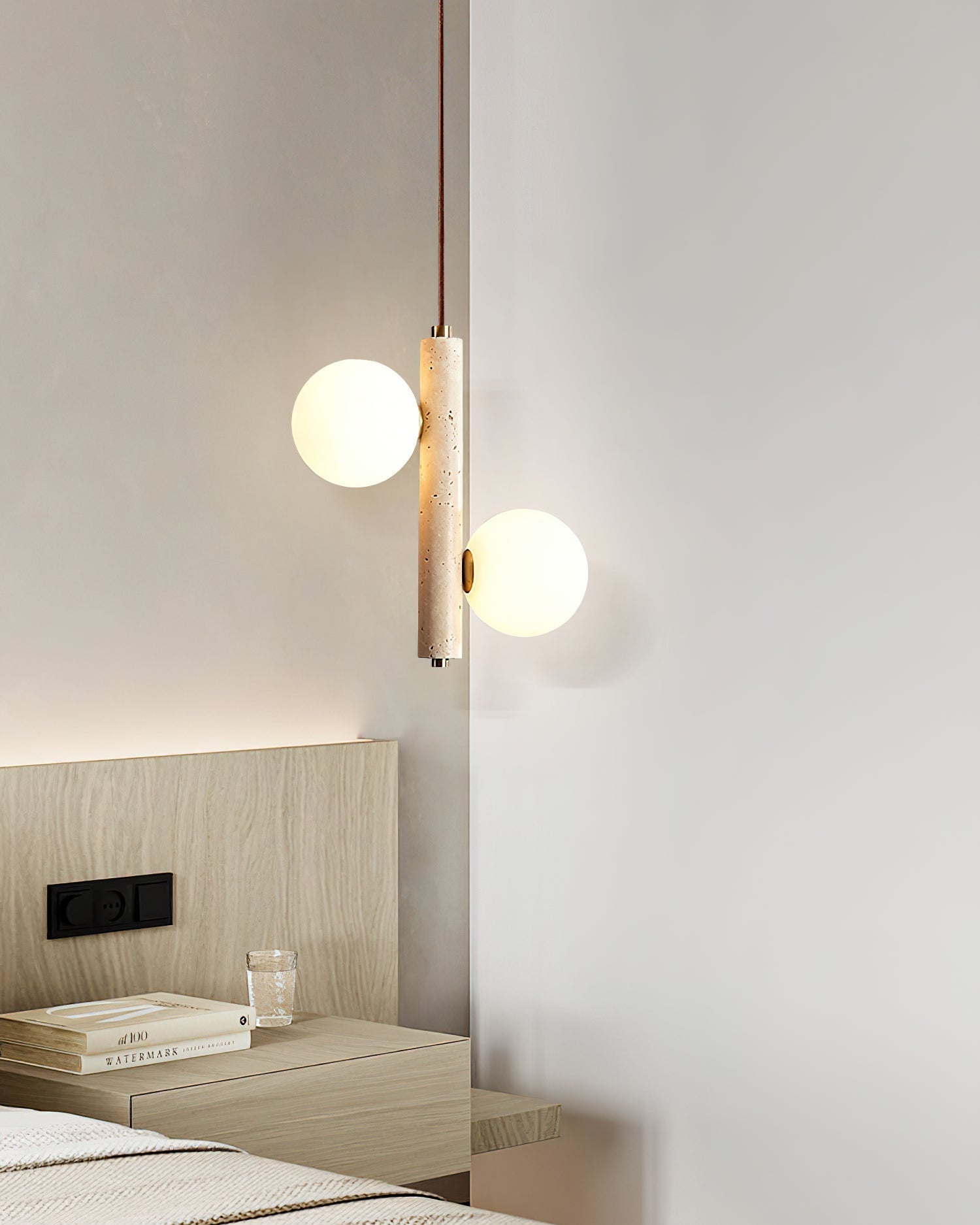 Aursorel Multi-Globe Travertine Pendant Light