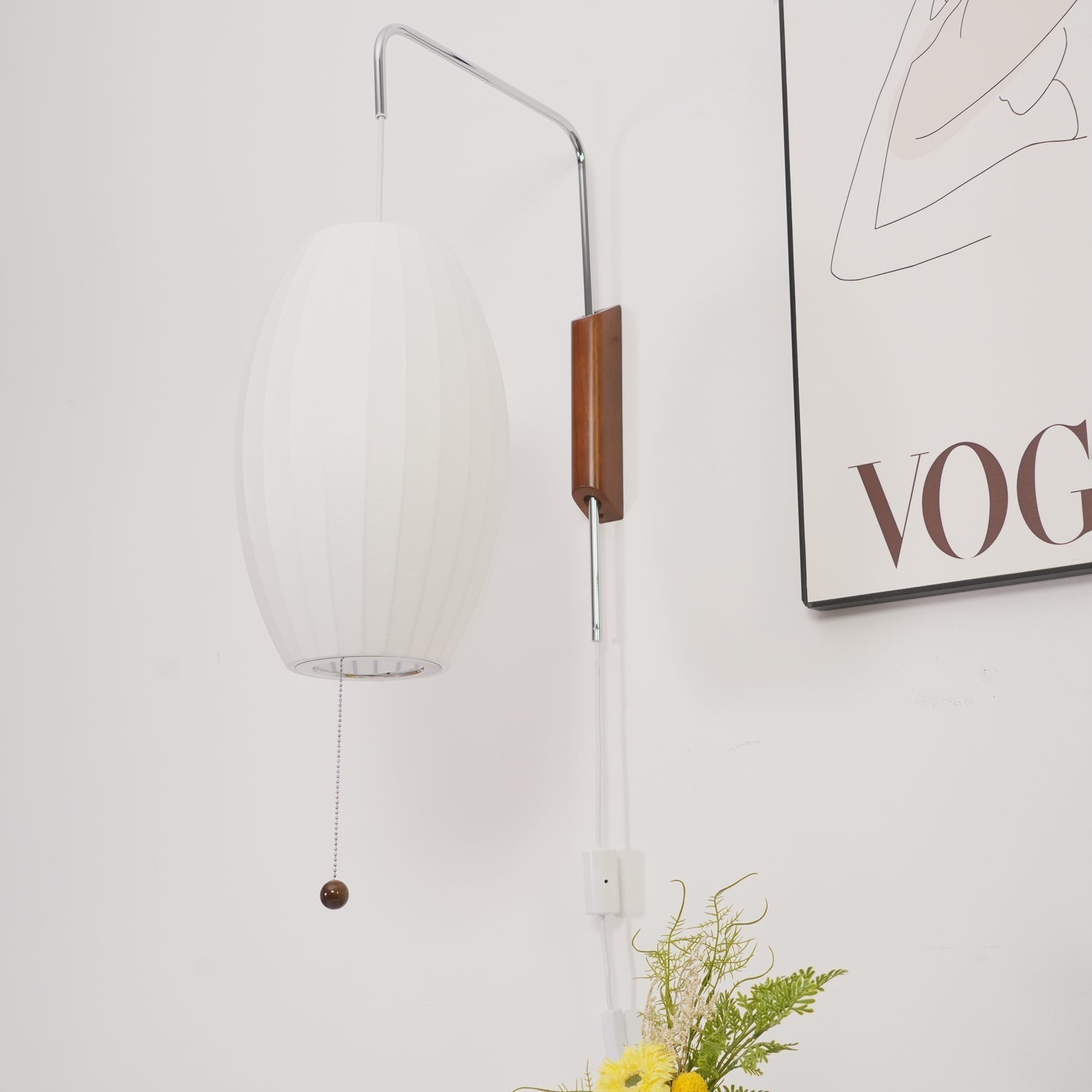 Lustra Wall Sconce Walnut Ball - Neutral Decor