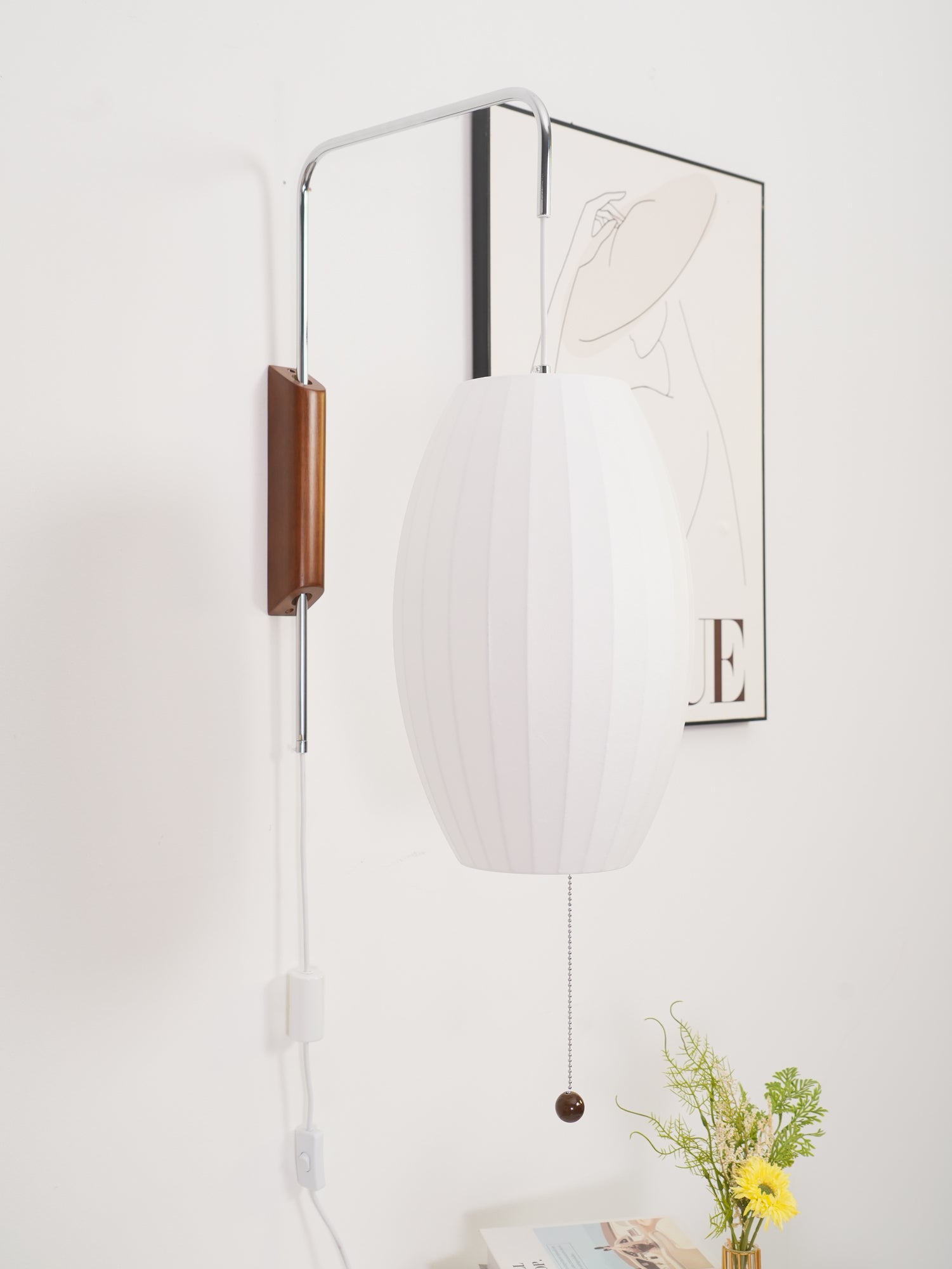 Lustra Wall Sconce Walnut Ball - Neutral Decor