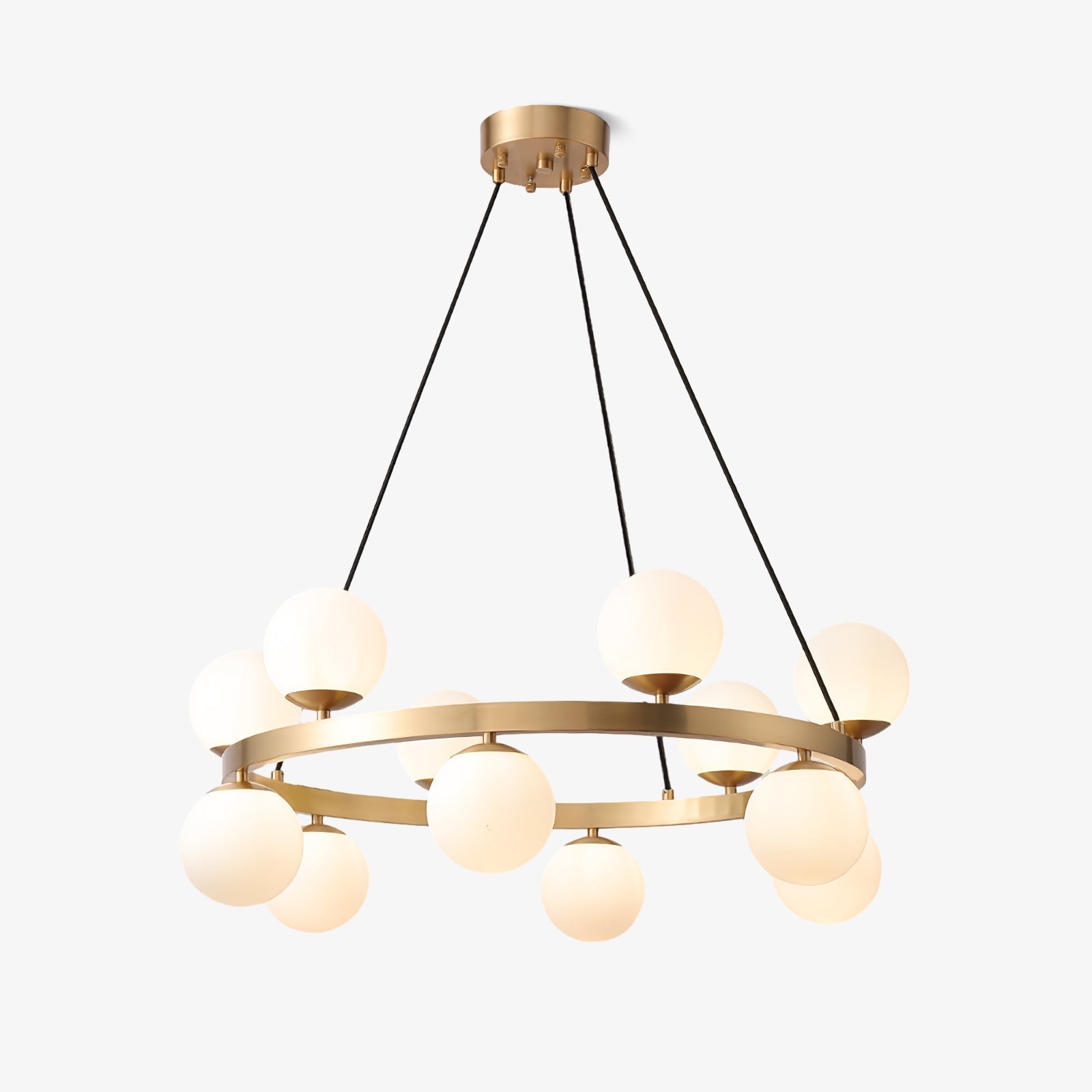 Aben Chandelier Globe Brass Ring