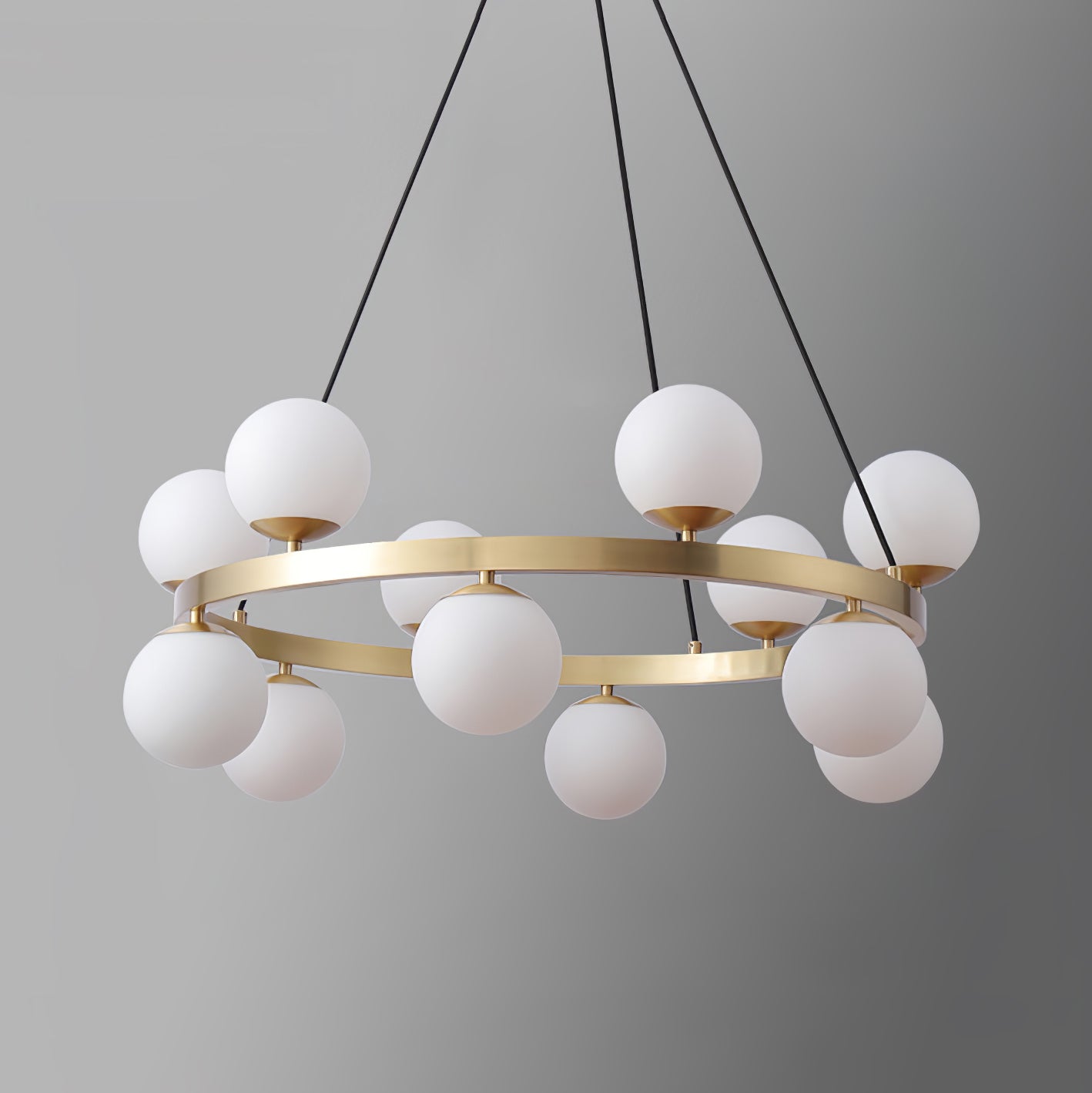 Aben Chandelier Globe Brass Ring