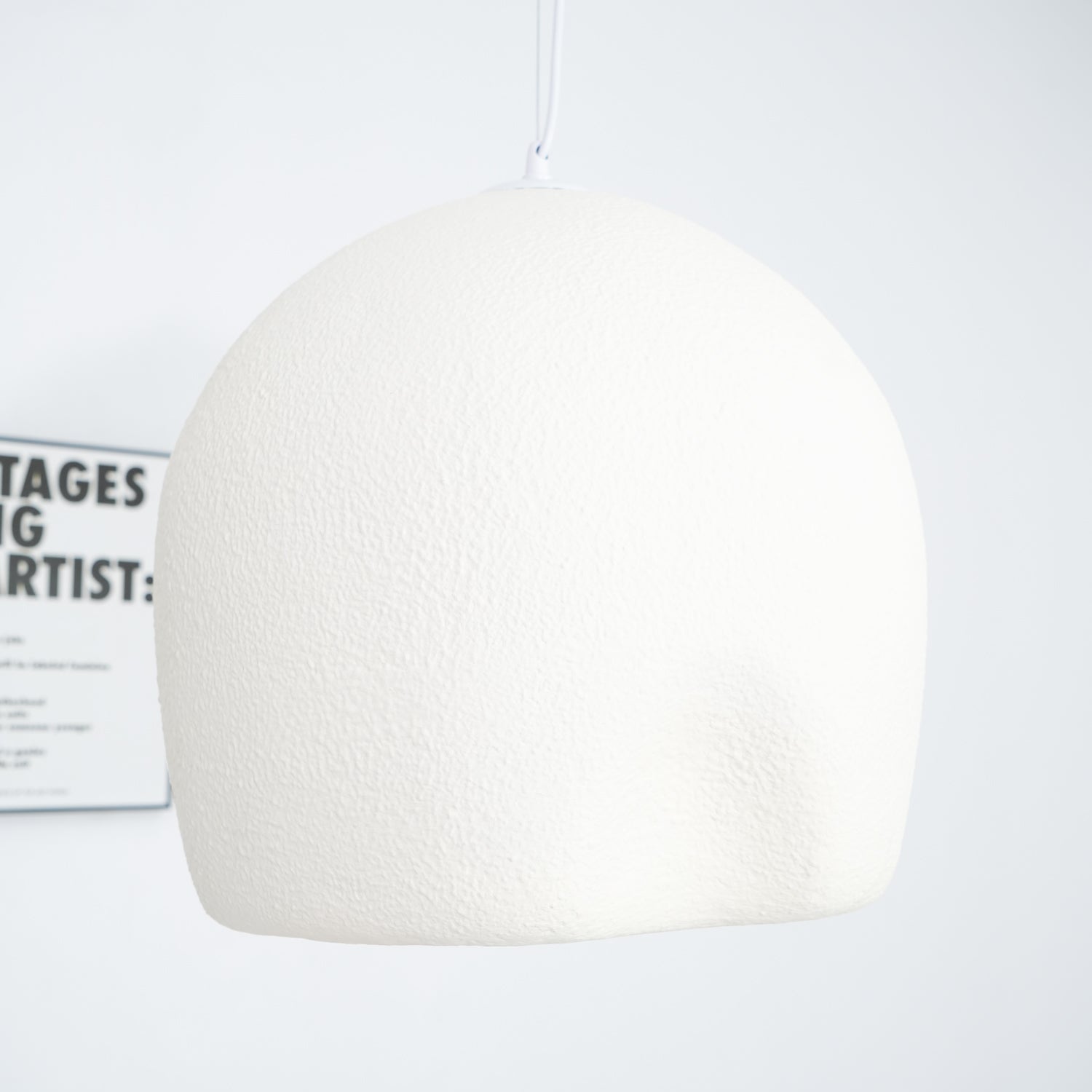 Nuo Pendant Lamp Plaster Rounded Dome Wabi Sabi