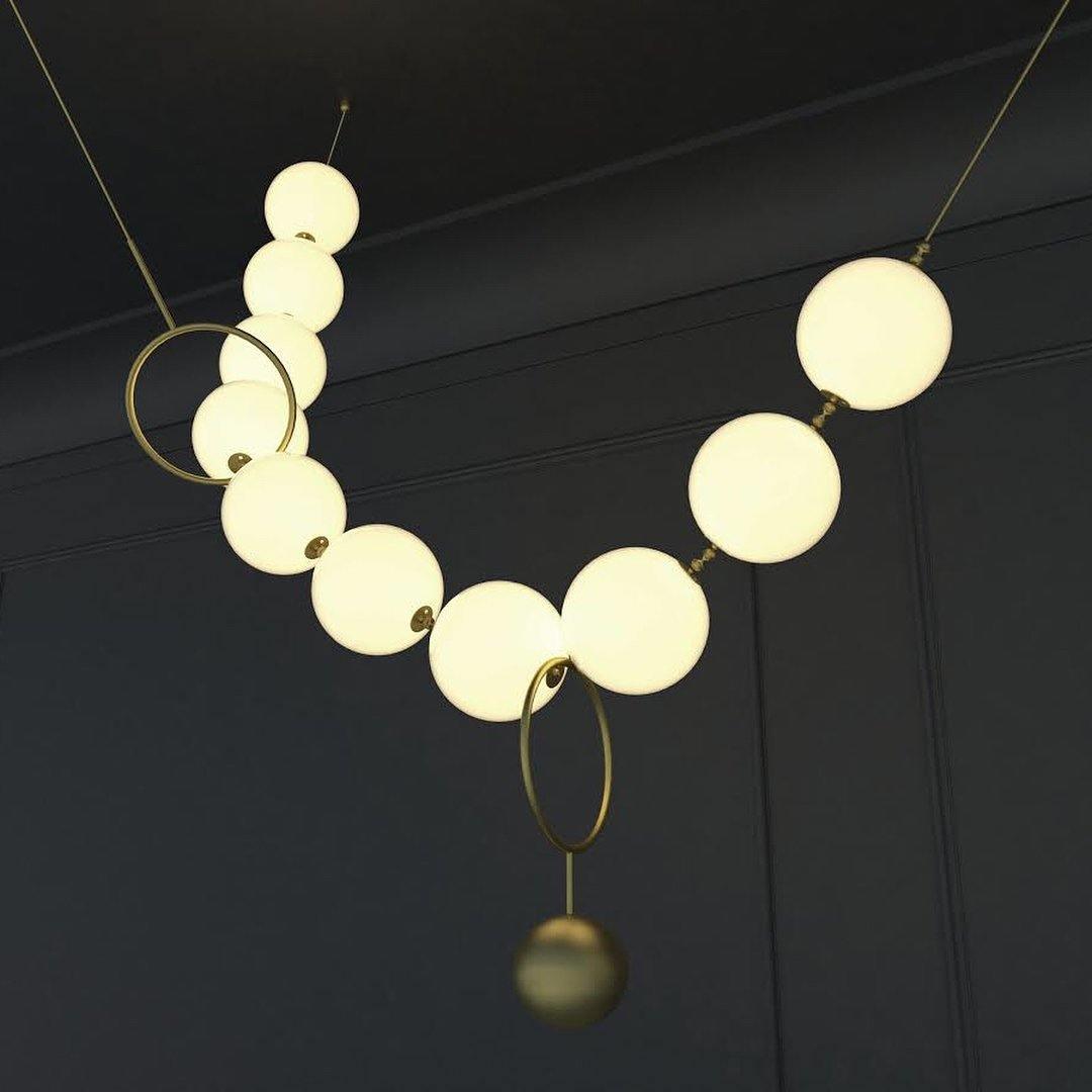 Lustra Pendant Lamp Necklace Glass - Neutral Decor