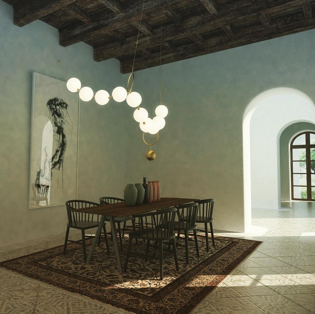 Lustra Pendant Lamp Necklace Glass - Neutral Decor