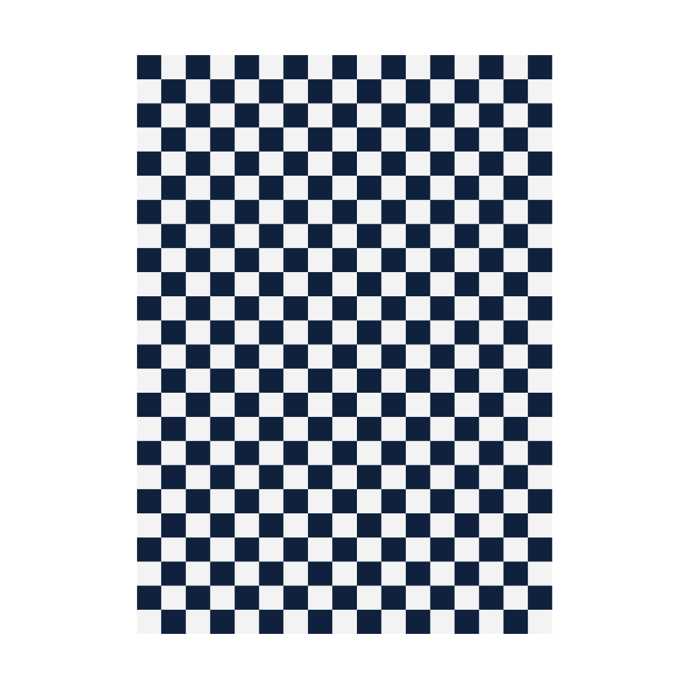 Sibylla Checkered Washable Rug, navy and white checkerboard pattern, perfect for living room or bedroom.