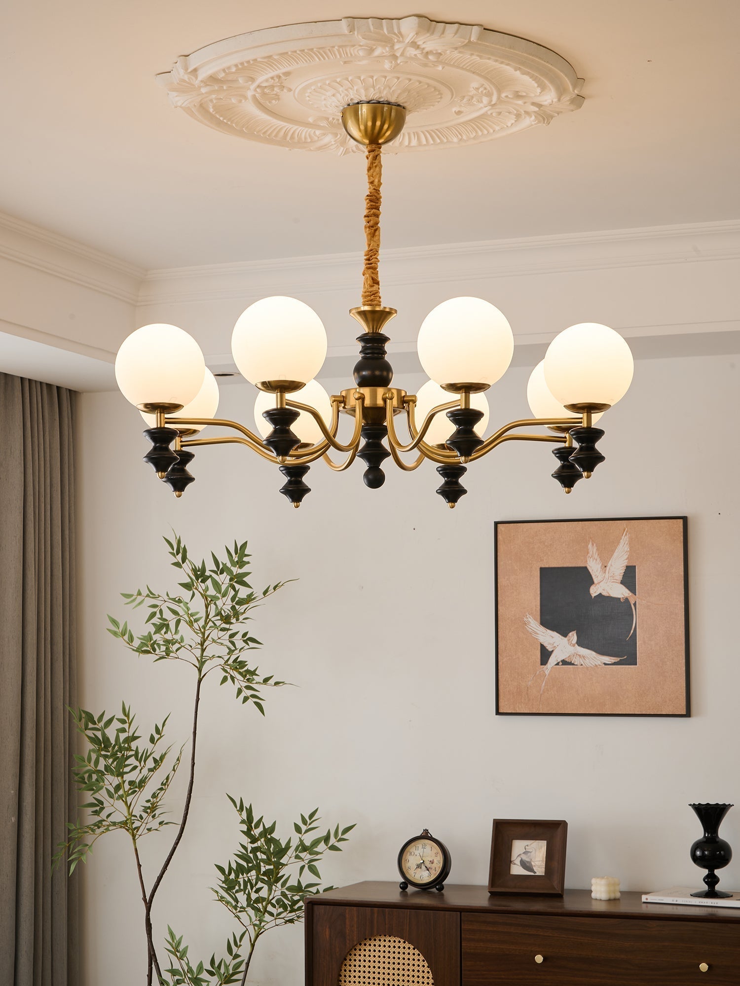 Ordore Traditional Elegance Vintage Wood Chandelier