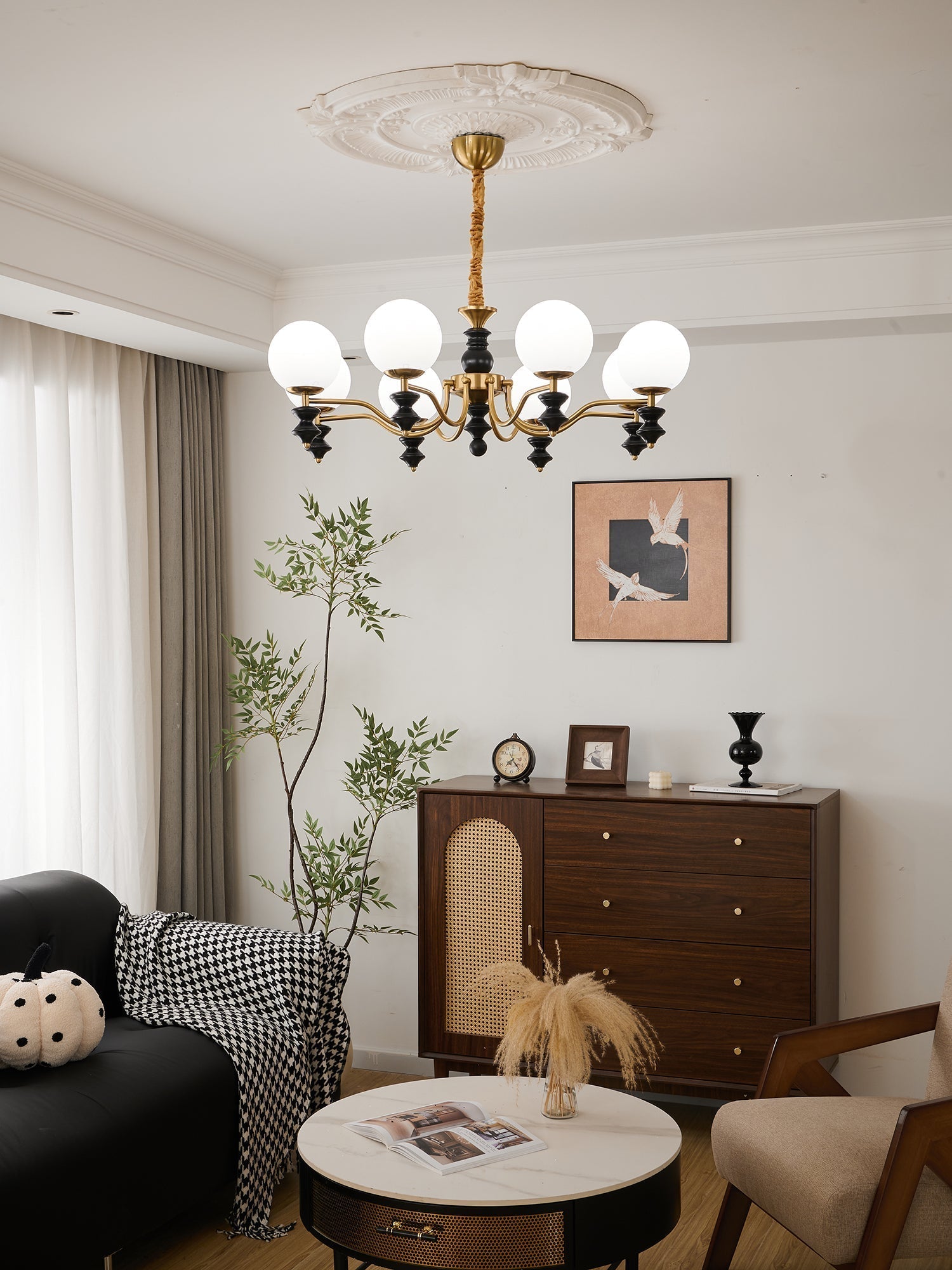 Ordore Traditional Elegance Vintage Wood Chandelier