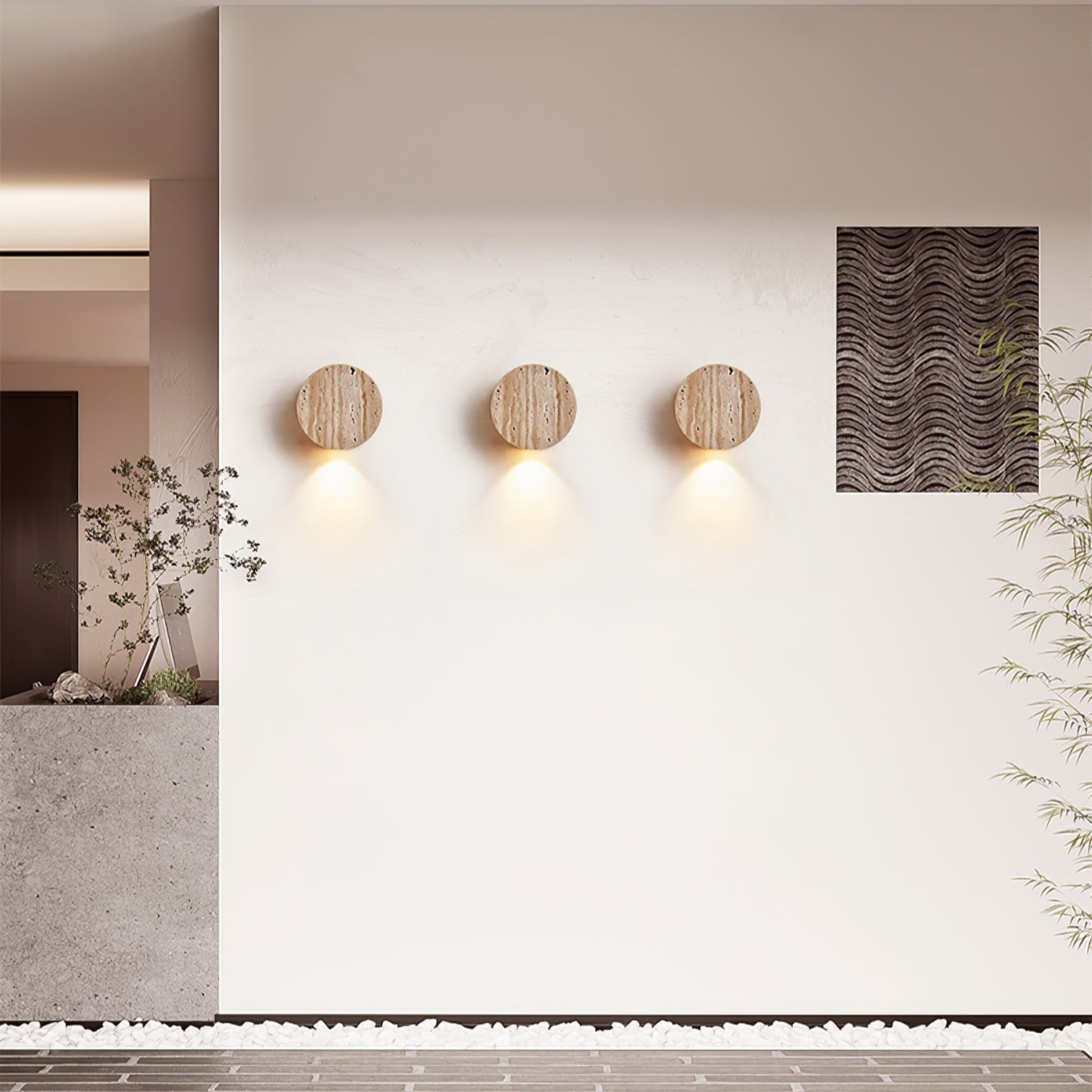 Caelan Travertine Wall Sconce - Neutral Decor
