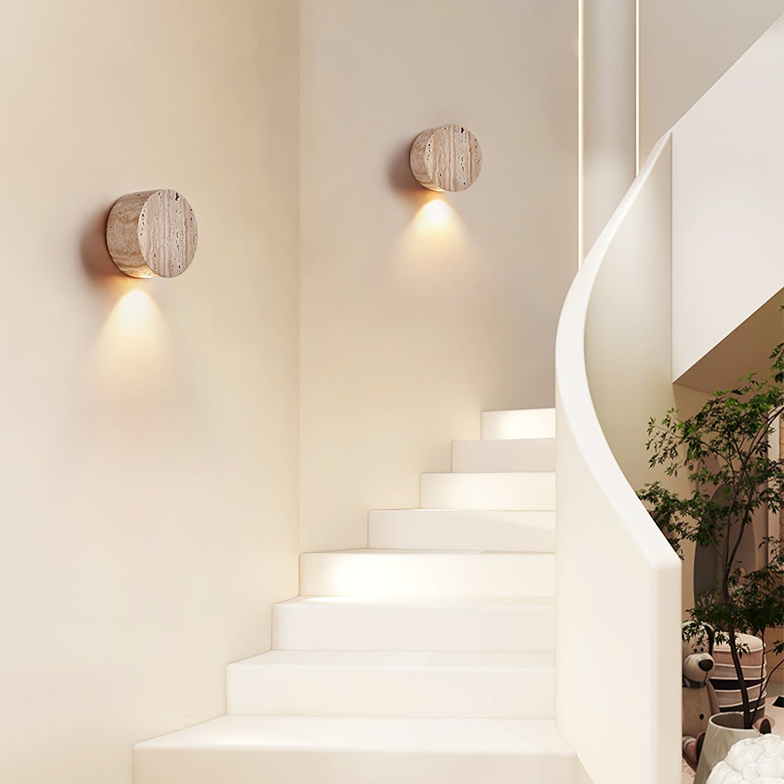 Caelan Travertine Wall Sconce - Neutral Decor