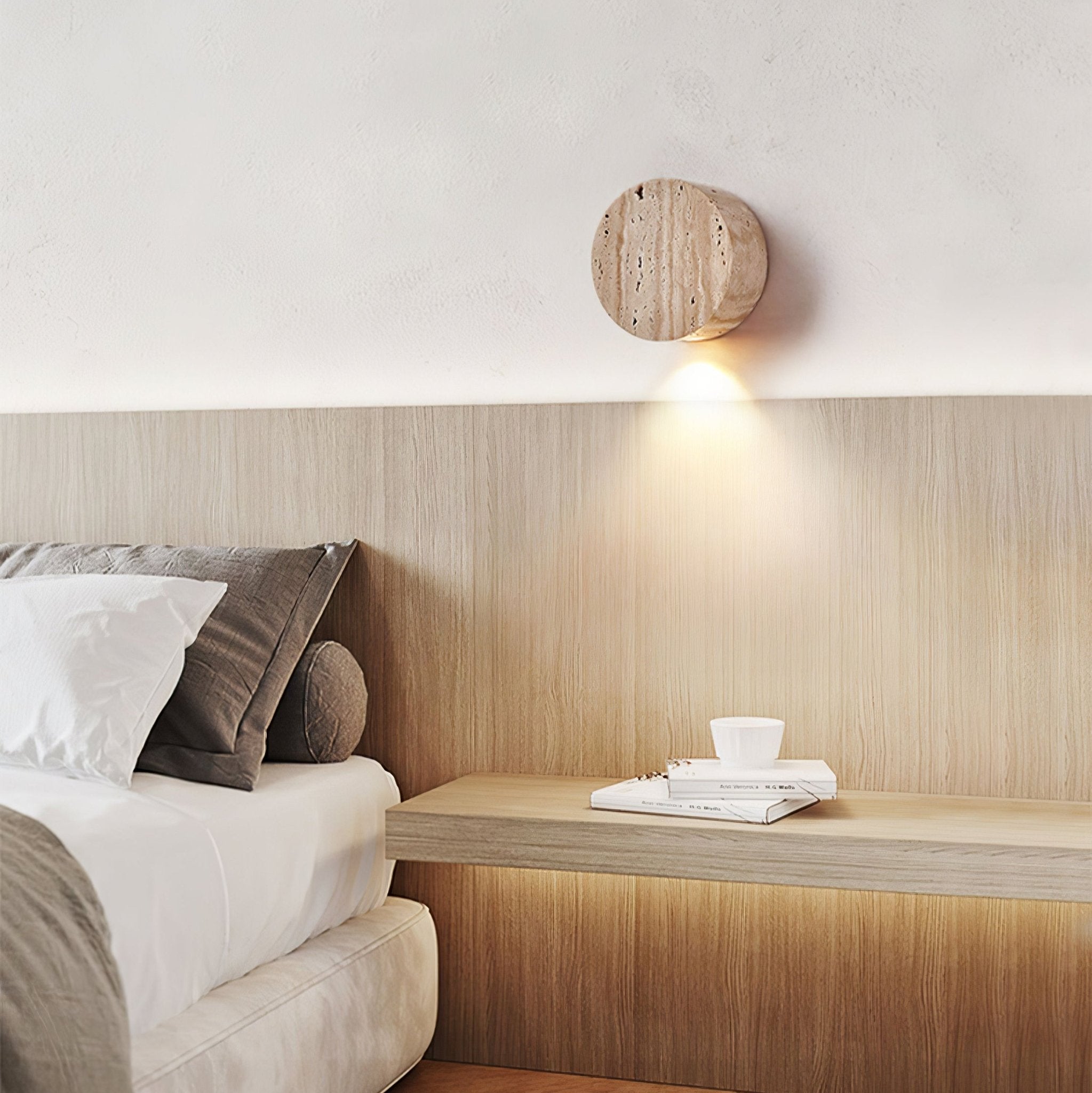 Caelan Travertine Wall Sconce - Neutral Decor