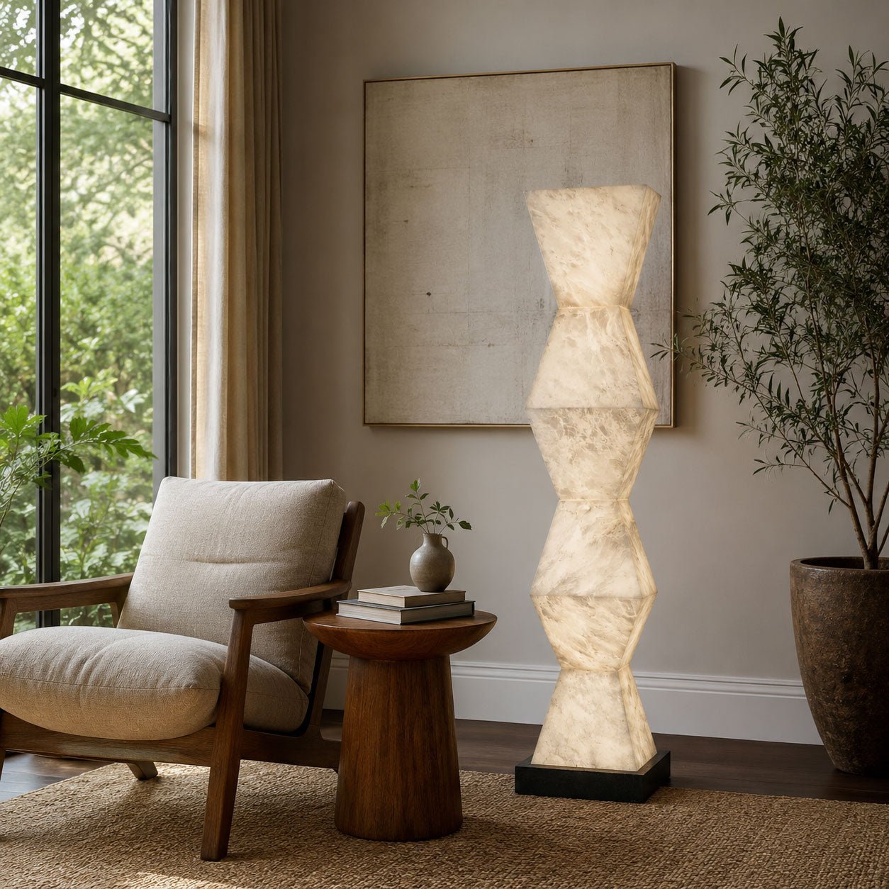 Nivuina Alabaster Floor Lamp