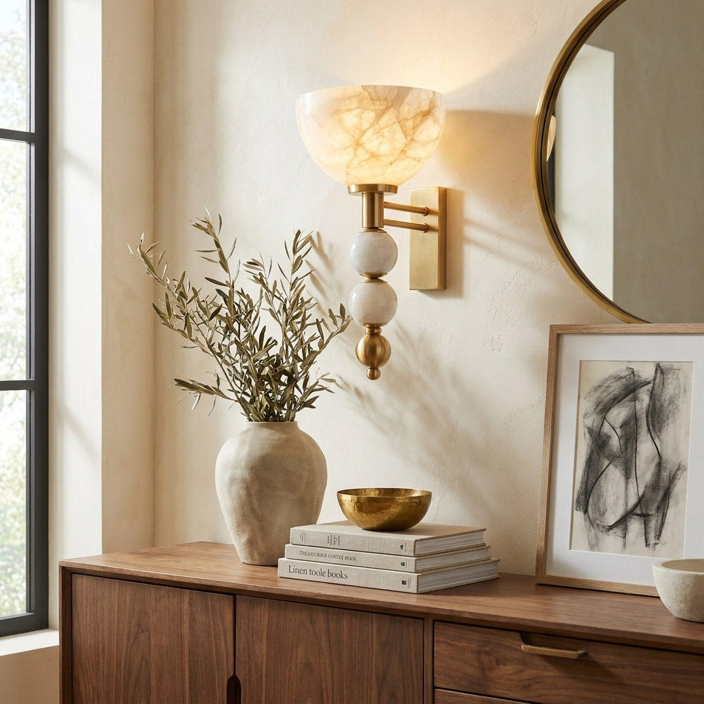 Loxhurst Alabaster Wall Sconce