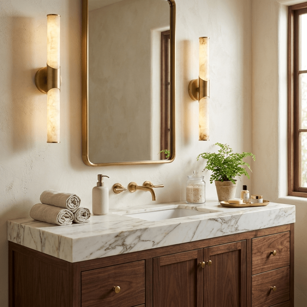 Alarisse Alabaster Tube Wall Sconce