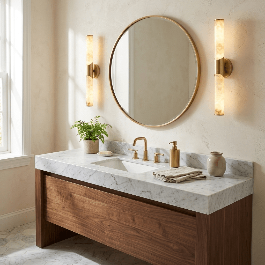 Alarisse Alabaster Tube Wall Sconce