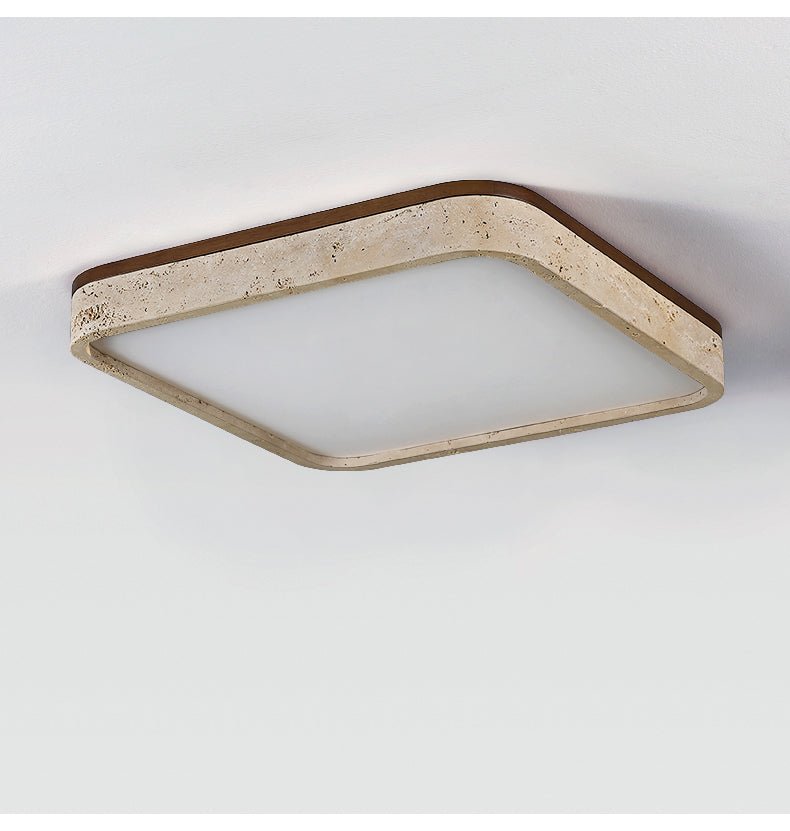 Calden Rounded Square Travertine Ceiling Lamp